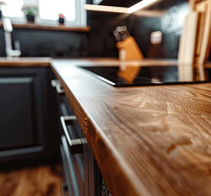 wooden kitchen worktop